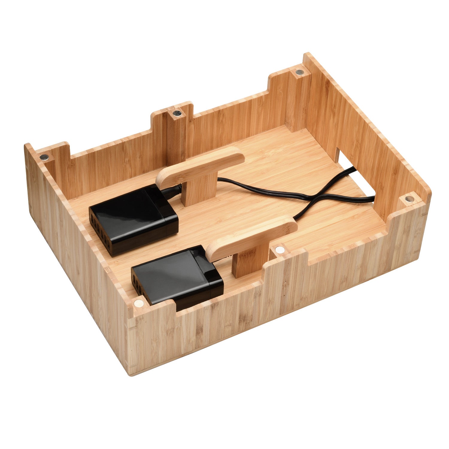 Bamboo 10 Port Charging Station with 2 Powermod 6 Port USB Chargers