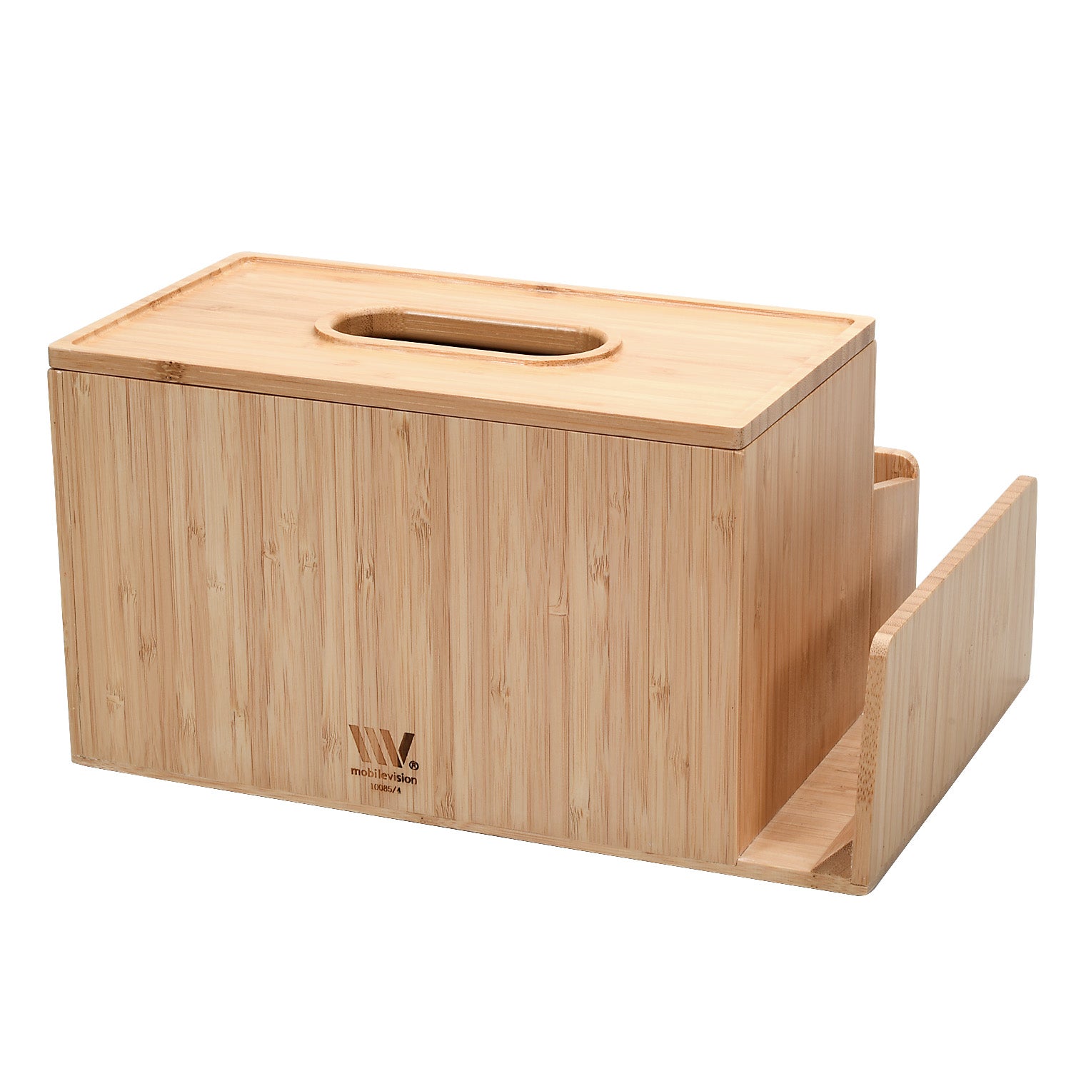 Bamboo Tissue Box Holder & Tablet Stand