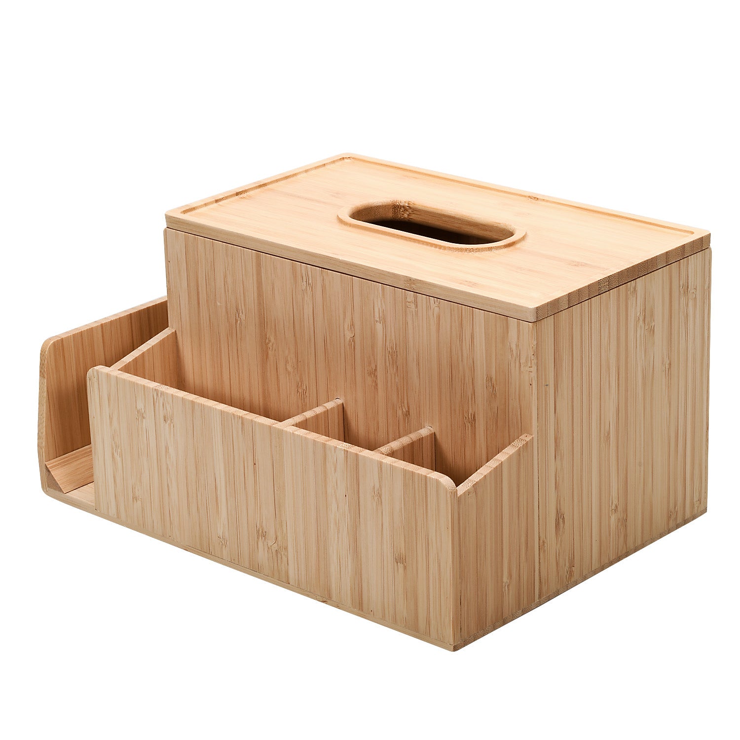 Bamboo Tissue Box Holder & Tablet Stand