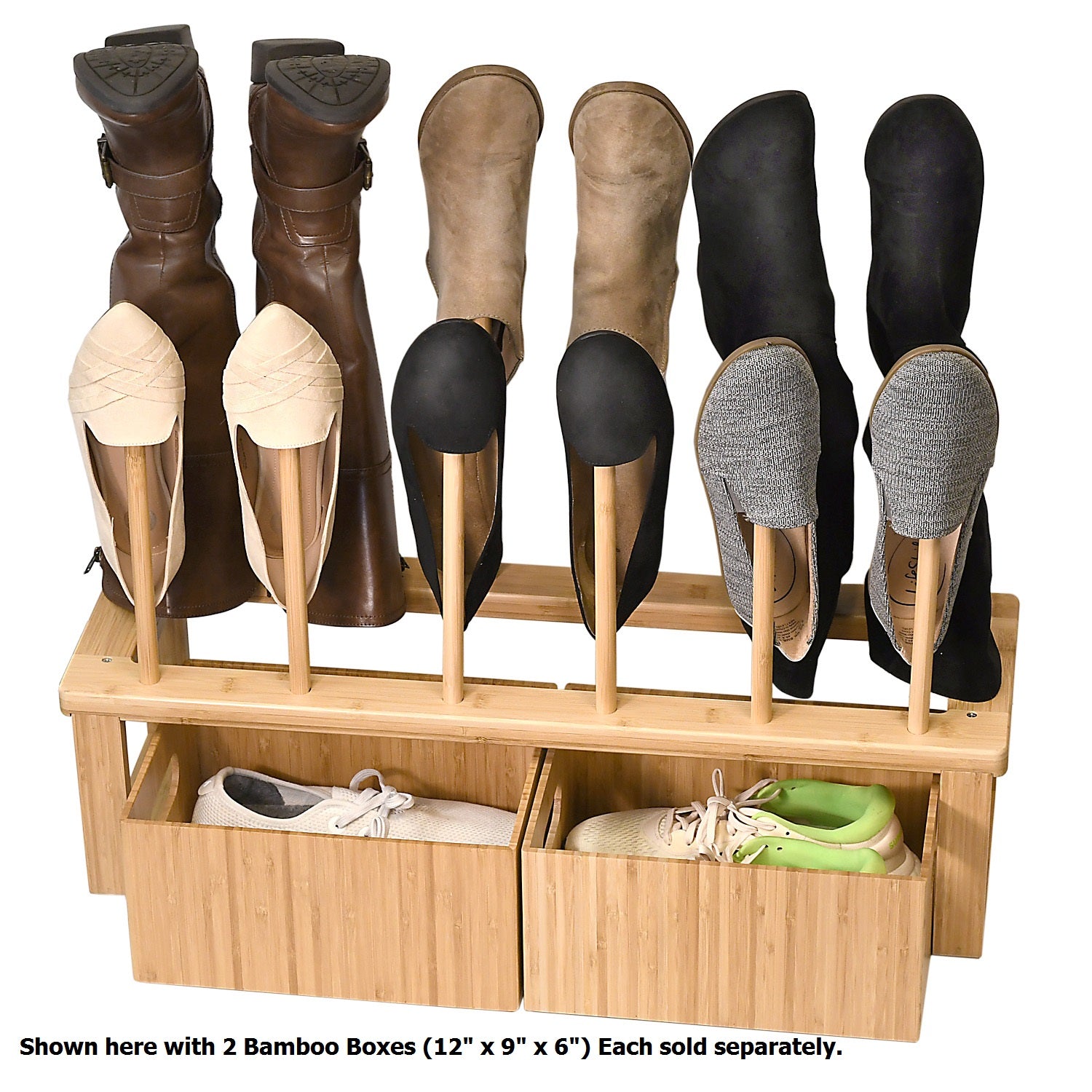 Elevated Bamboo Boot Rack & Shoe Organizer