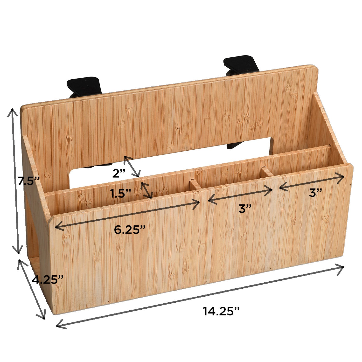 Bamboo Side Desk Organizer with Clamp