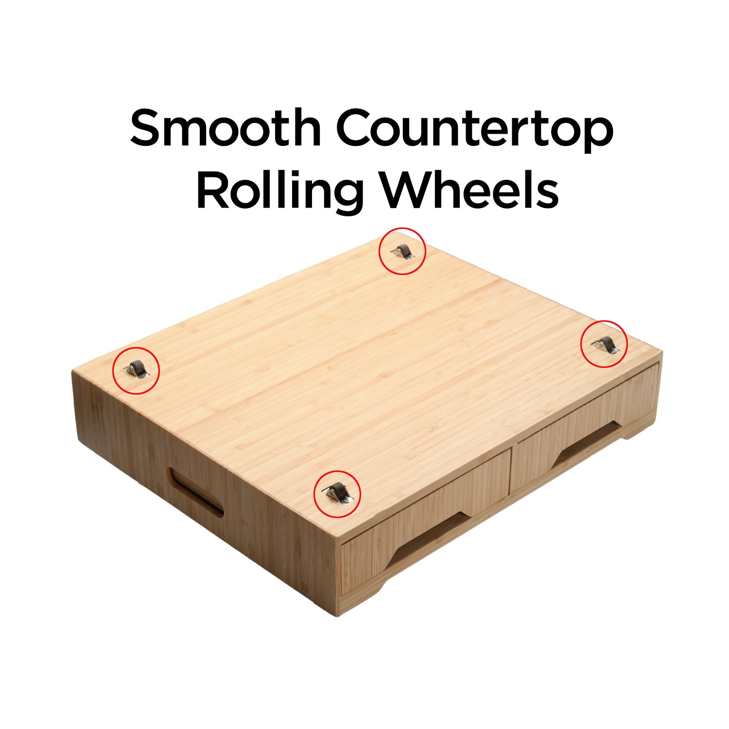 Bamboo Coffee Bar Drawer with Sliding Tray