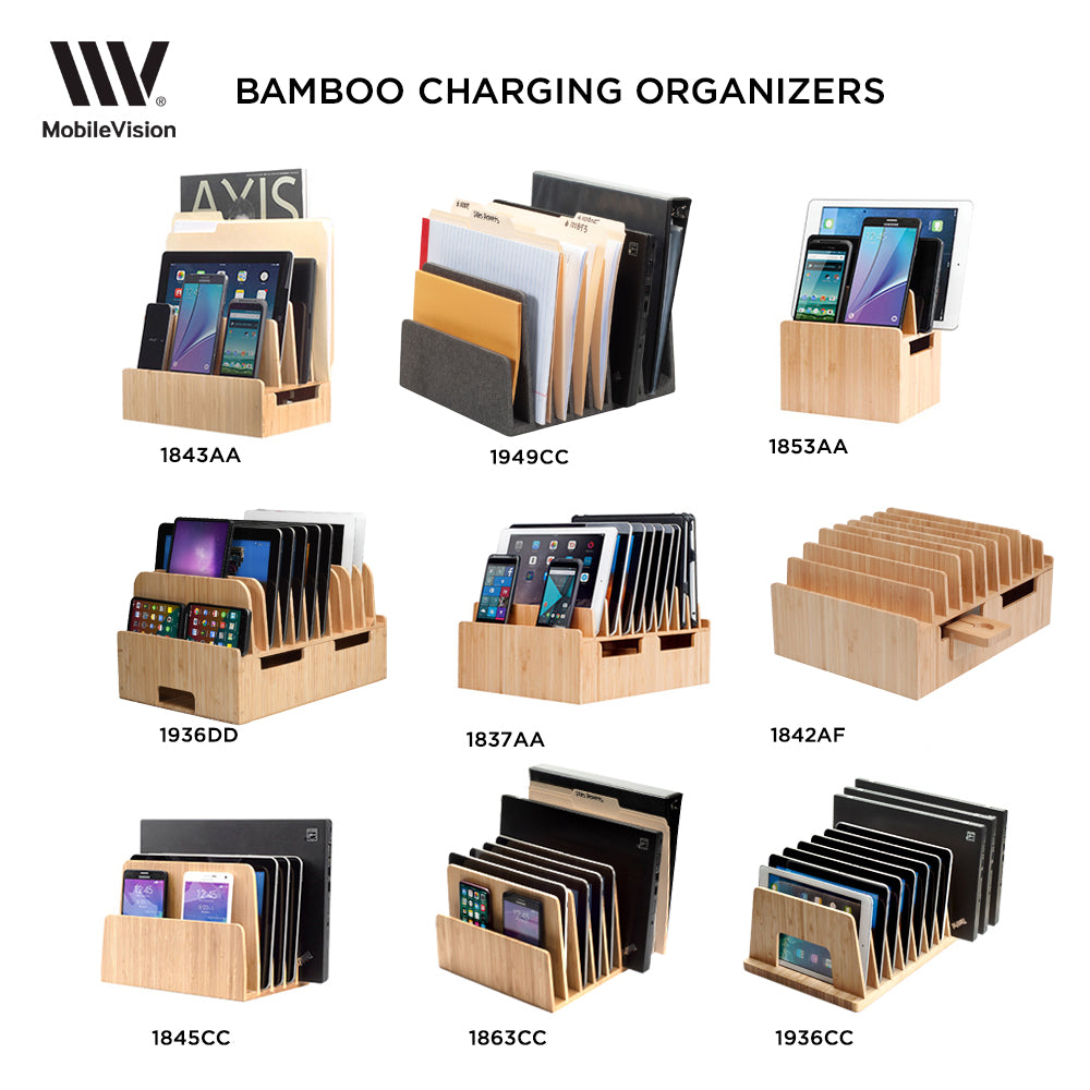 Bamboo Slim Stand and Charging Organizer