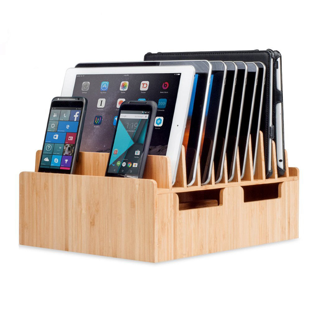 Bamboo 10 Port Charging Station with 2 Powermod 6 Port USB Chargers