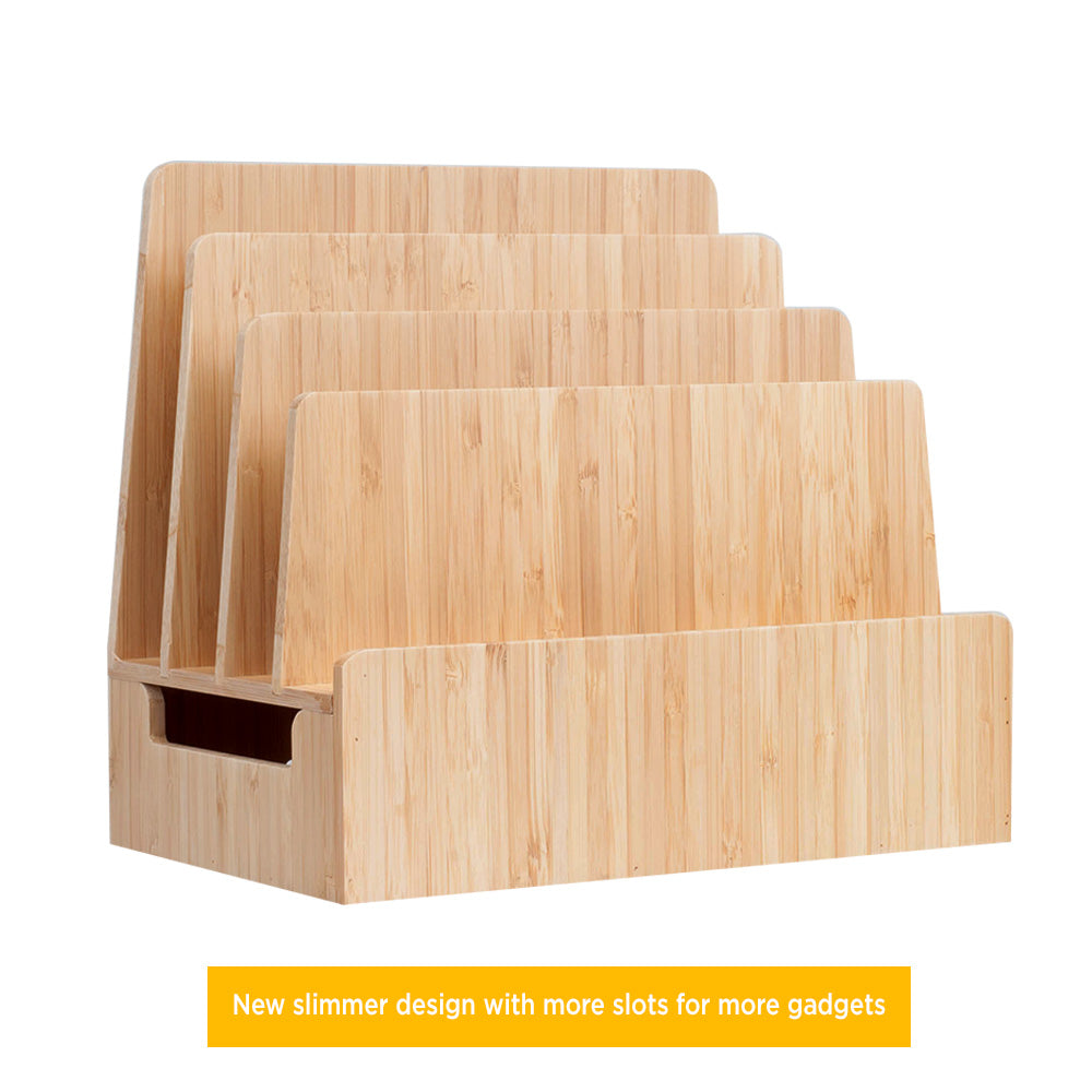 Bamboo Slim Stand and Charging Organizer
