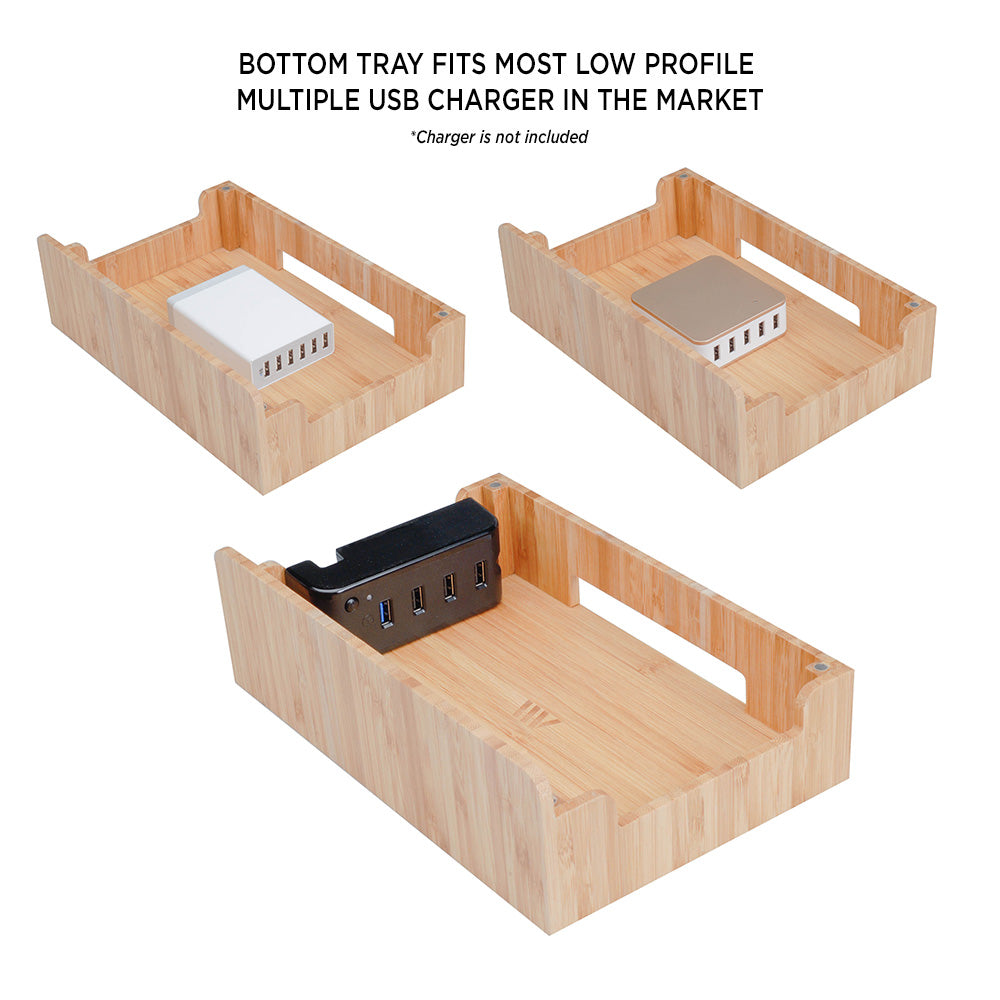 Bamboo Slim Stand and Charging Organizer