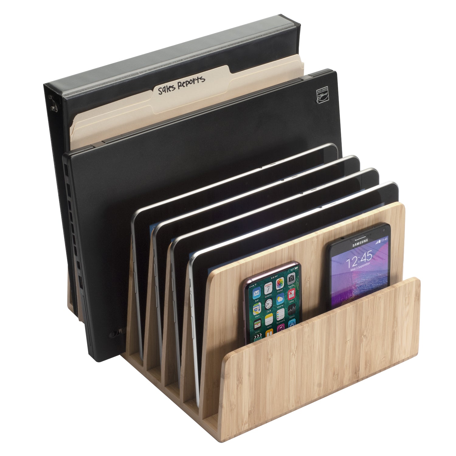 Bamboo 7 Slot Organizer with Extra Wide Slots