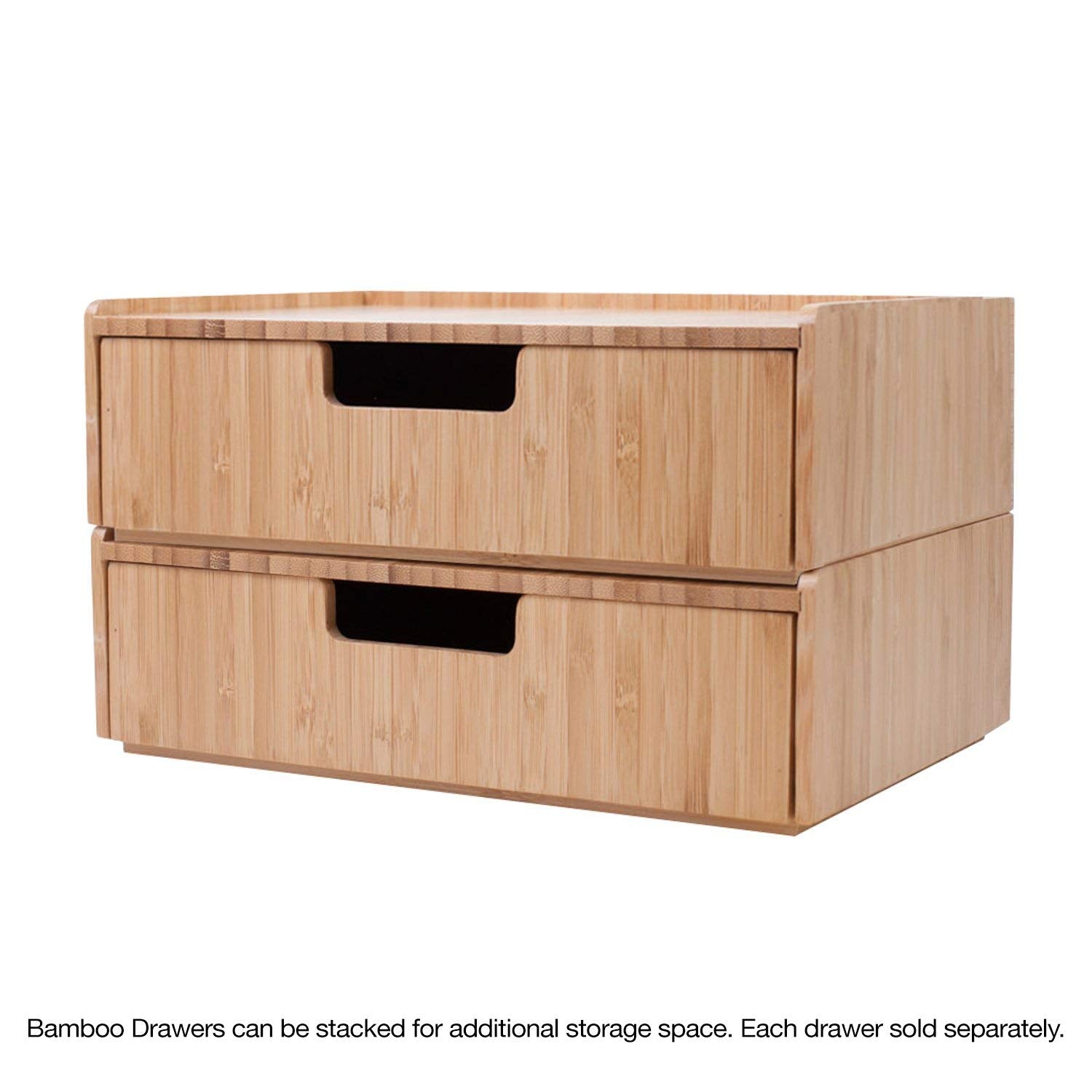 Bamboo Rotating Organizer with Drawer Combo