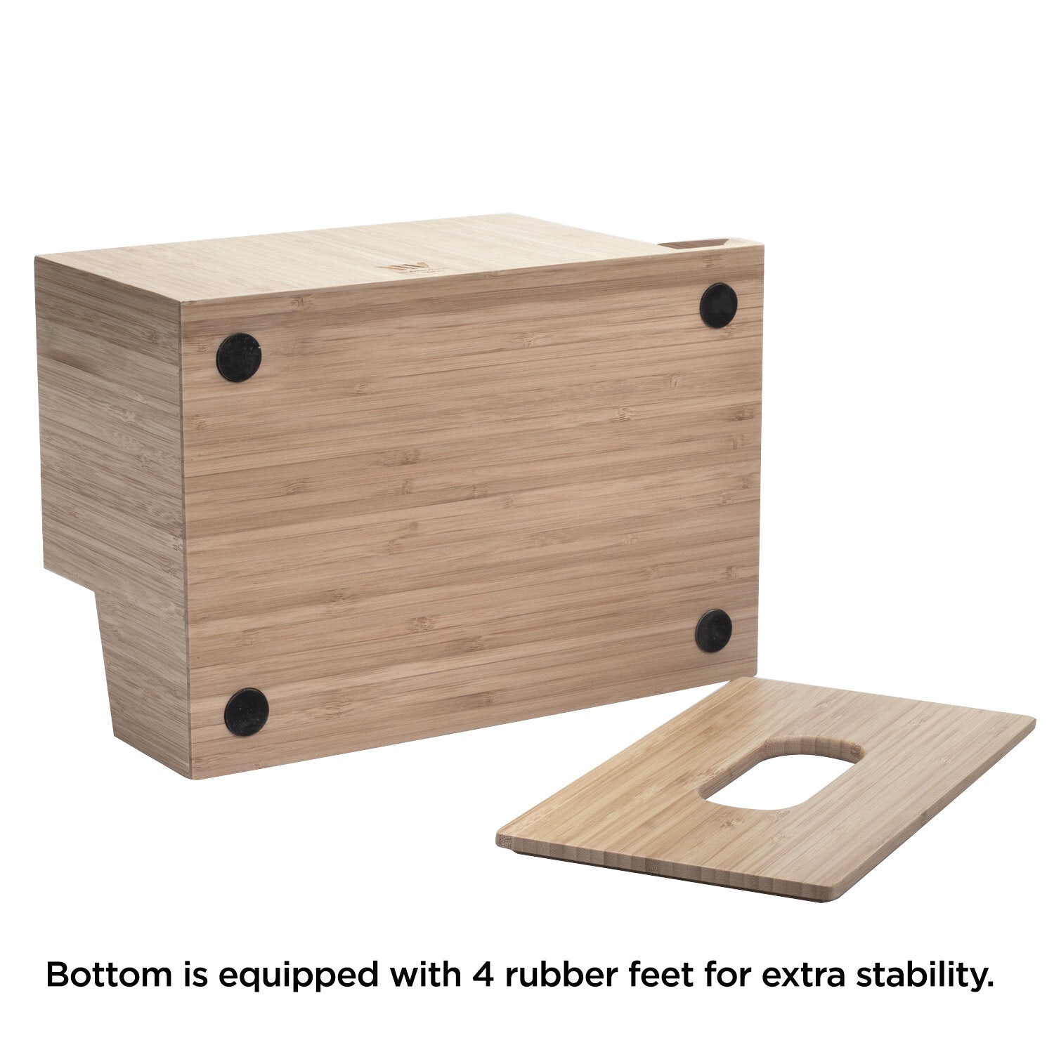 Bamboo Tissue Box Holder & Tablet Stand