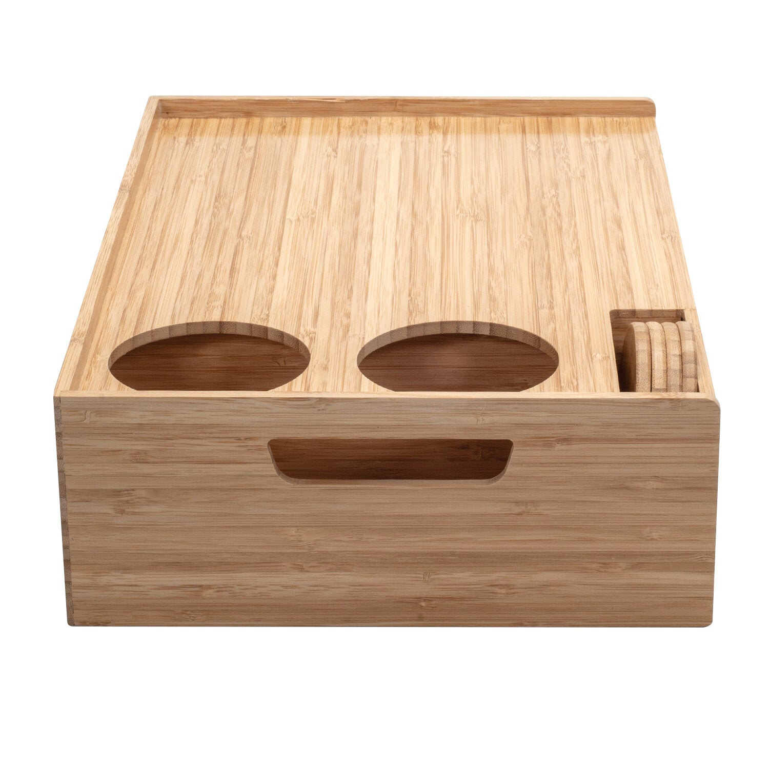 Bamboo Wine & Cheese Serving Tray with Drawer