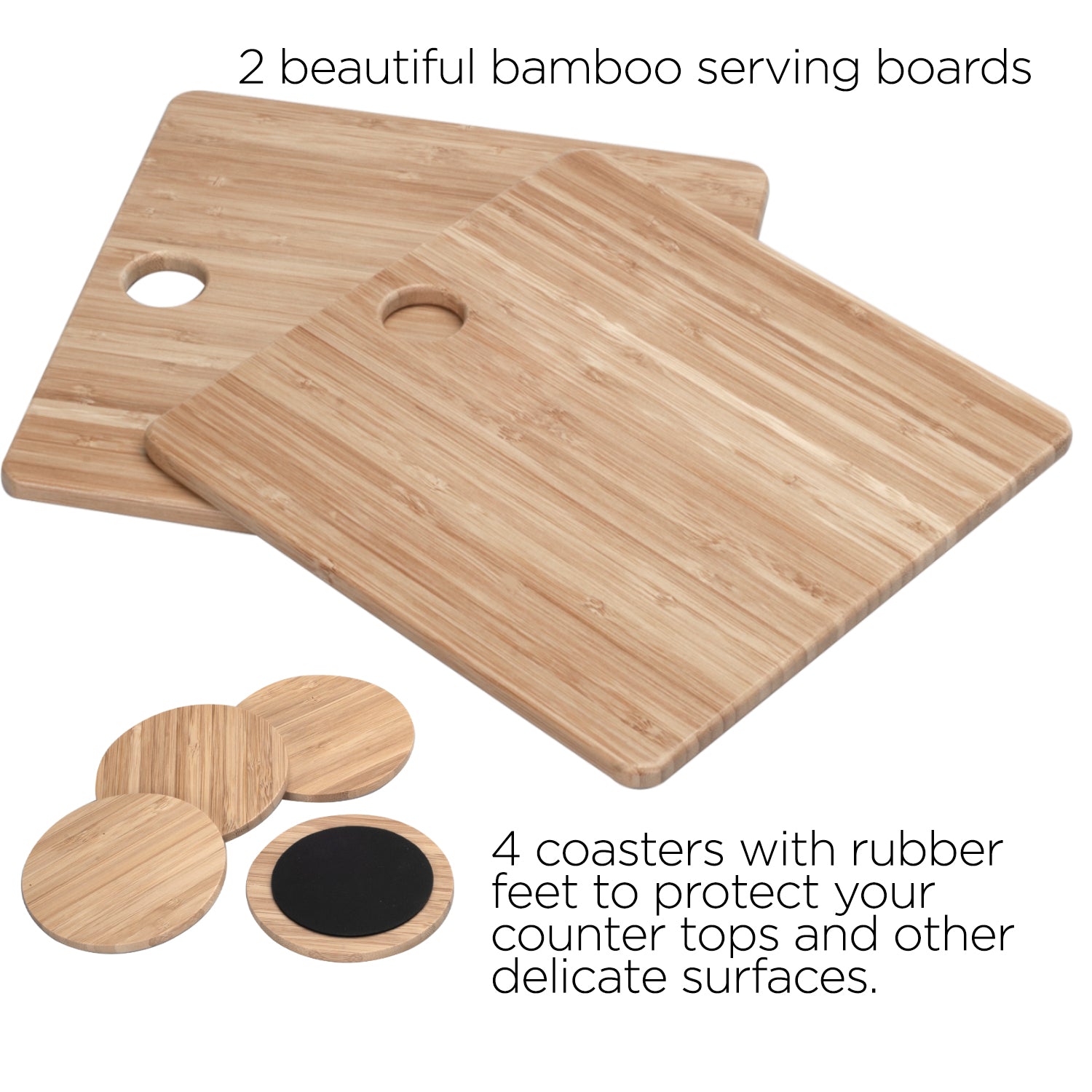 Bamboo Wine & Cheese Serving Tray with Drawer