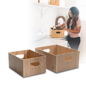 Bamboo Storage Box Combo Large and Small Box Included