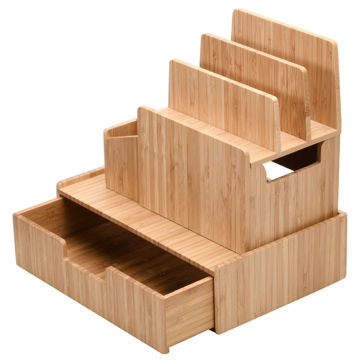 Bamboo Charging Station with Office Organization Combo