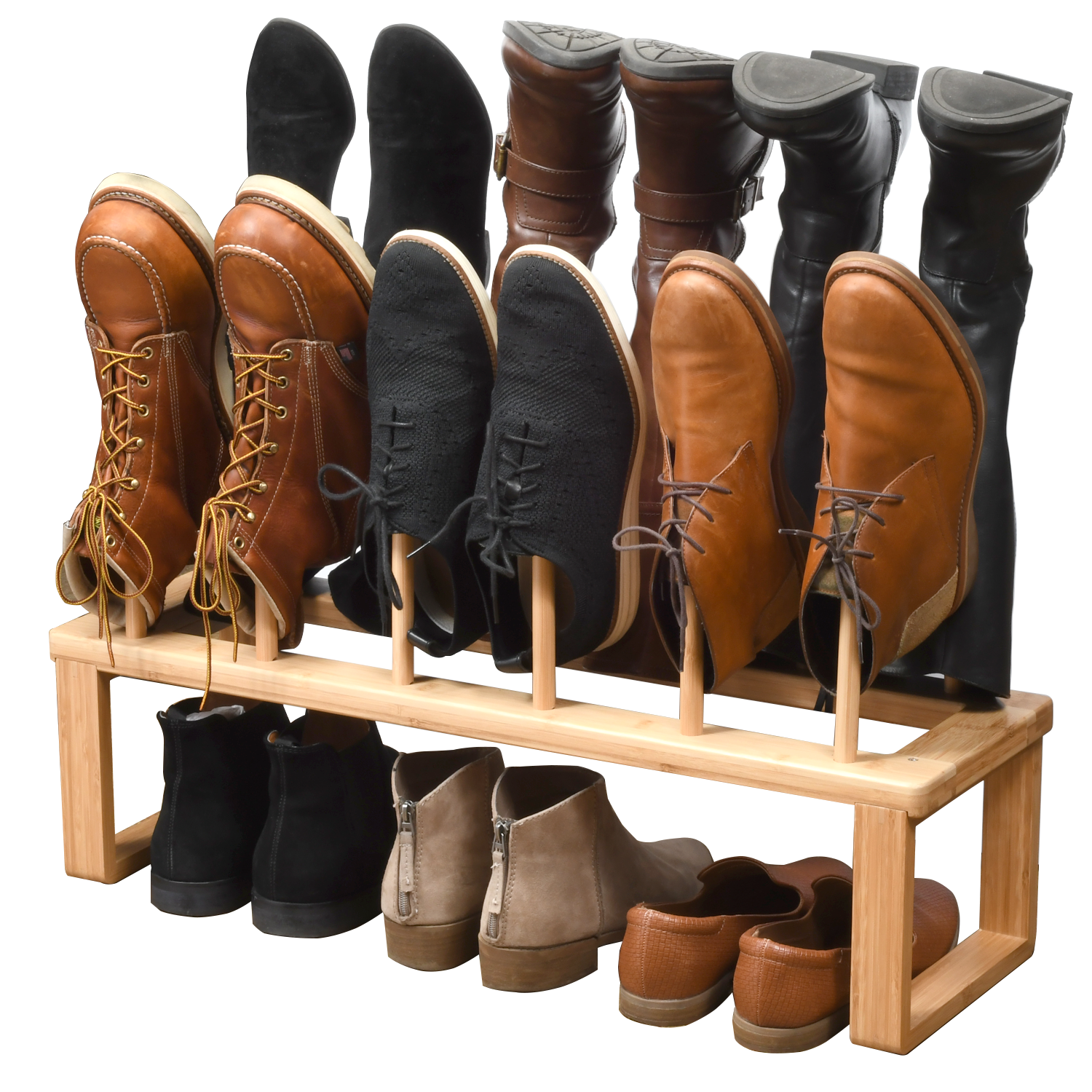 Elevated Bamboo Boot Rack & Shoe Organizer