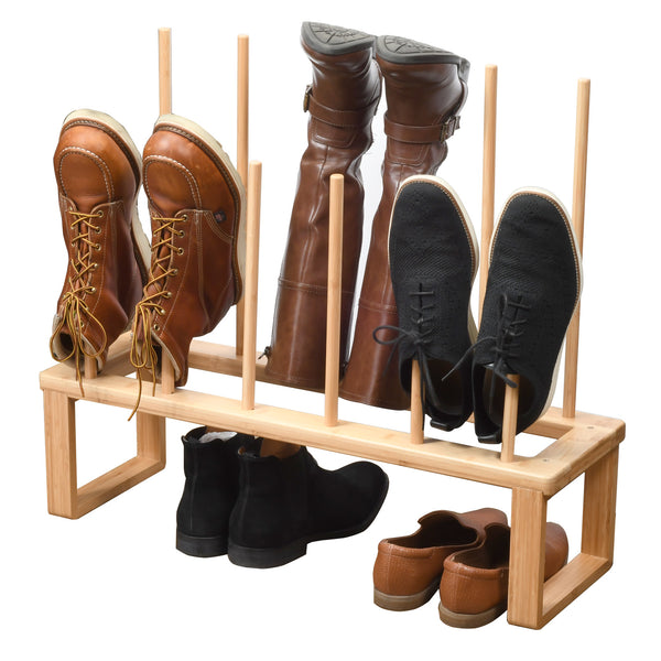 Elevated Bamboo Boot Rack & Shoe Organizer - MobilevisionUS