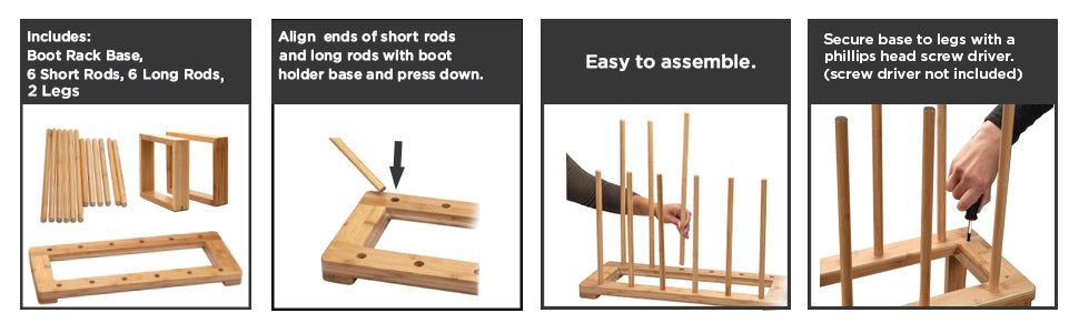 Elevated Bamboo Boot Rack & Shoe Organizer