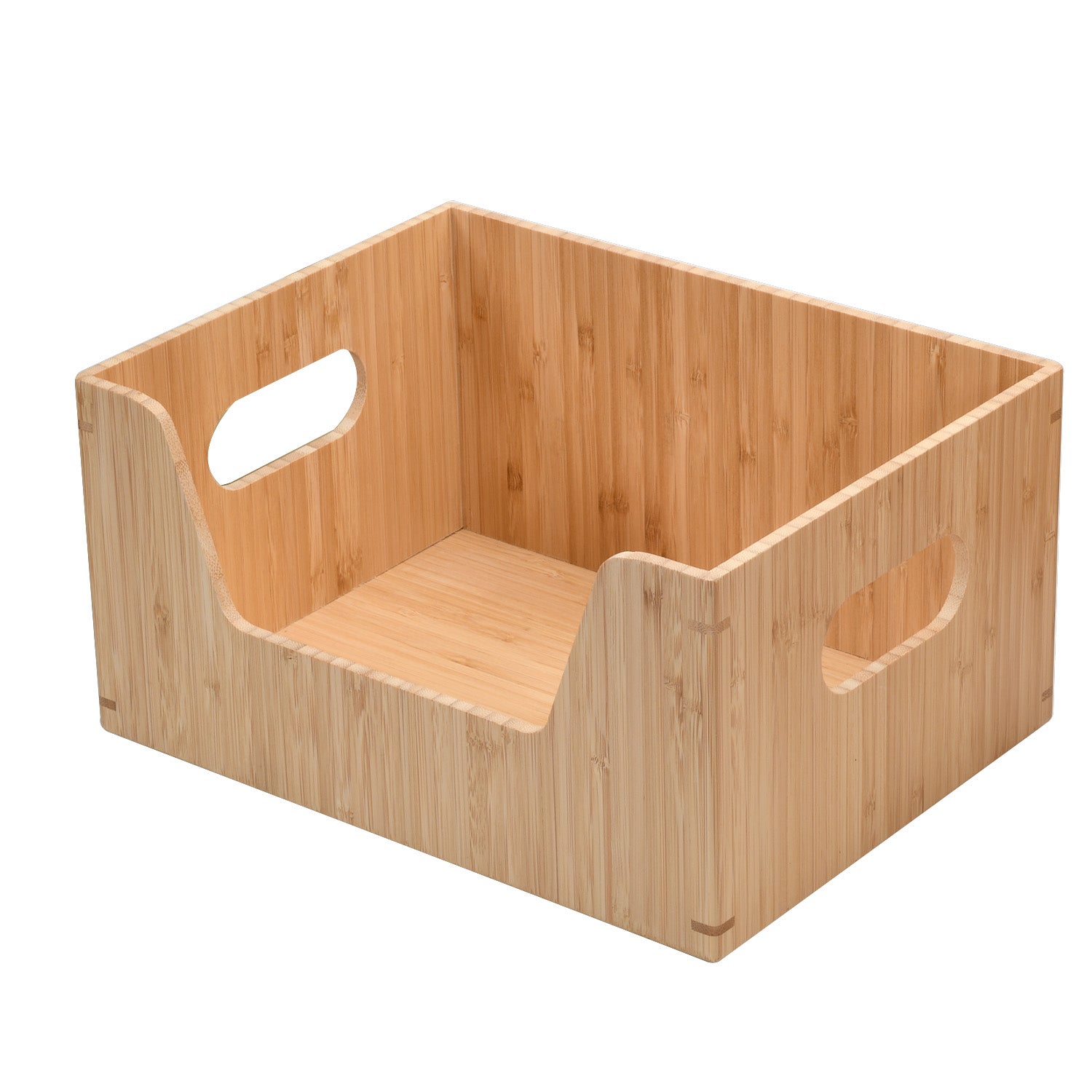 Bamboo Small Open Front Storage Box, 12 x 9 x 6