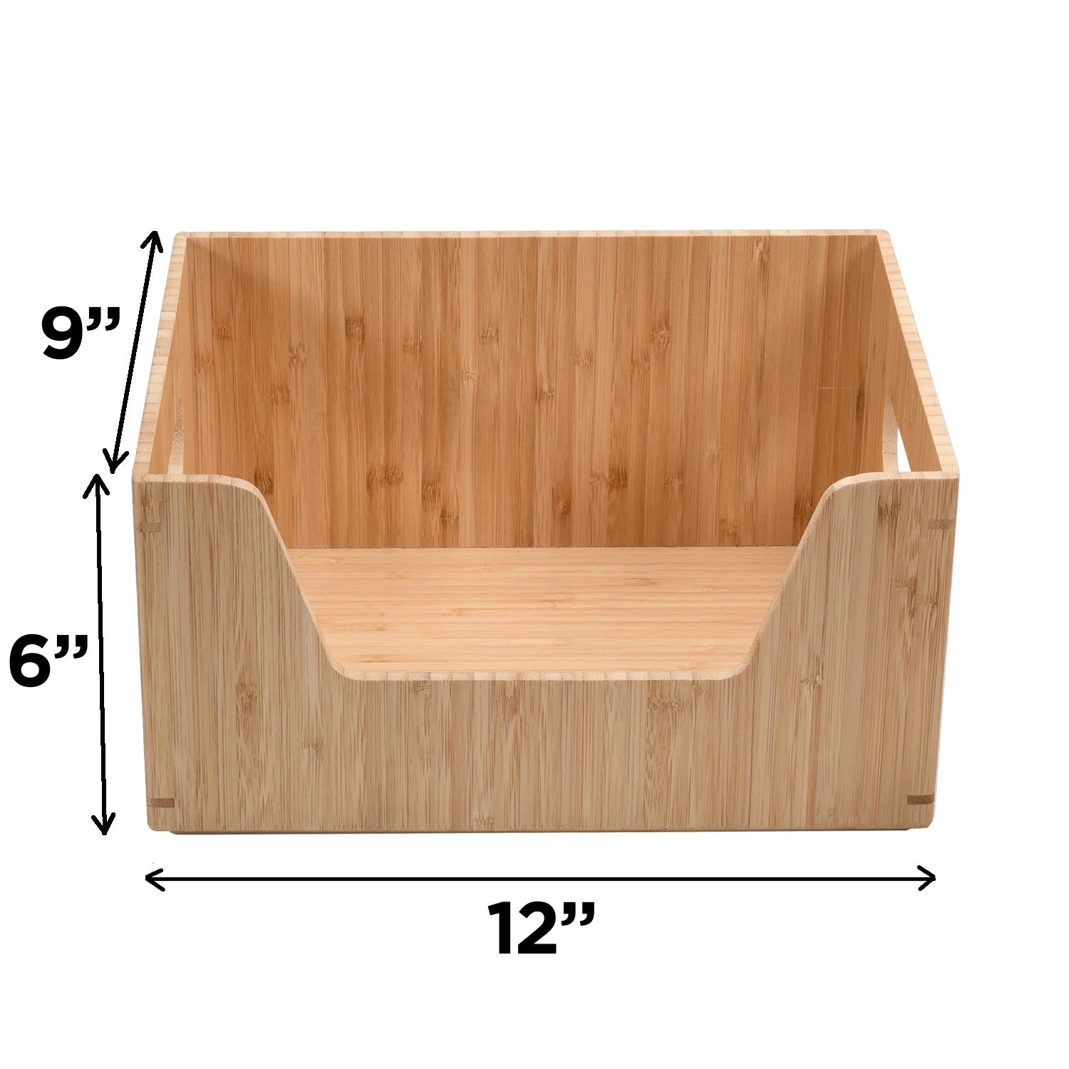 Bamboo Large and Small Open Front Storage Box Combo