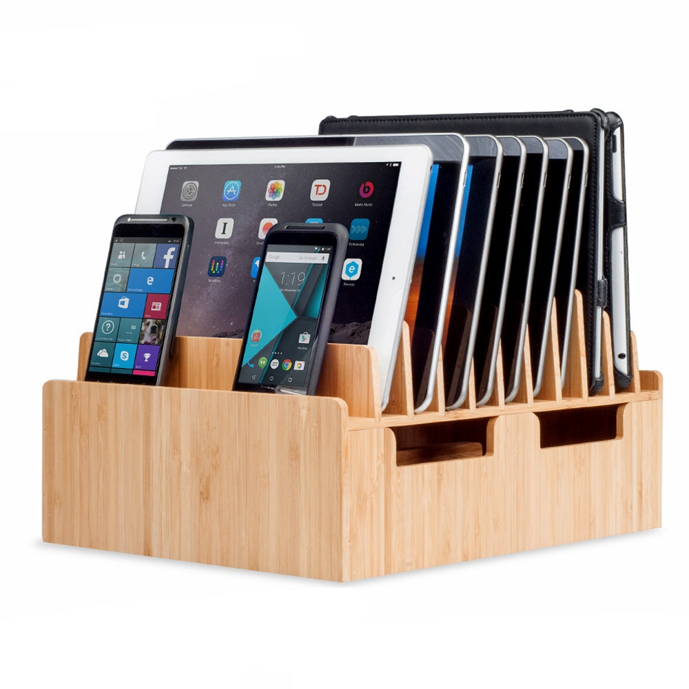 Bamboo pen holder with charger