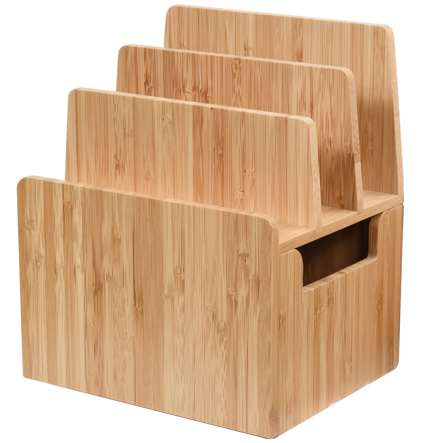 Mobilevision Bamboo Pot Lid Holder Organizer for Storage in Cabinets or Kitchen Countertops and Cupboards