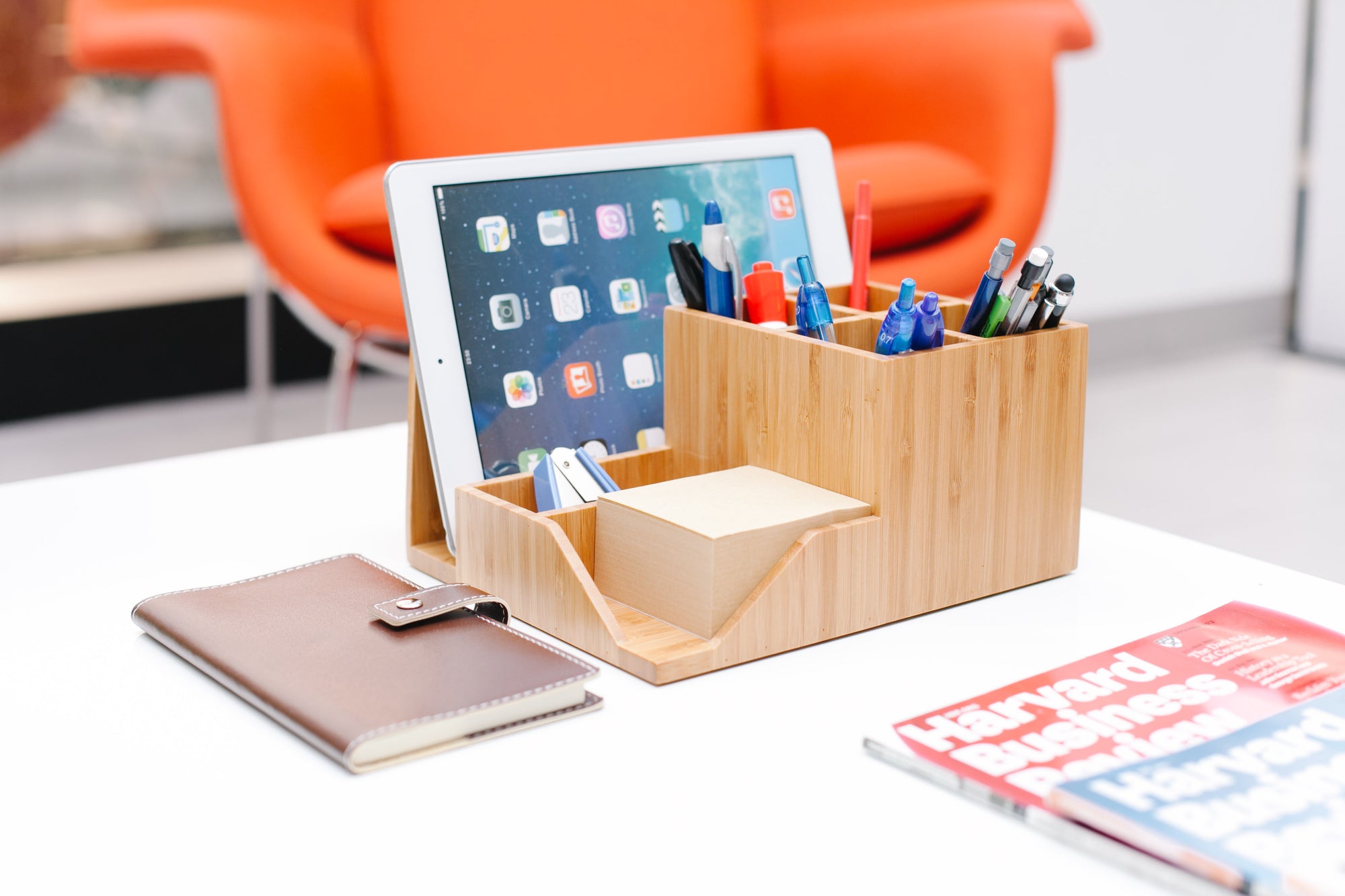 Bamboo Desktop Organizer with Compartments