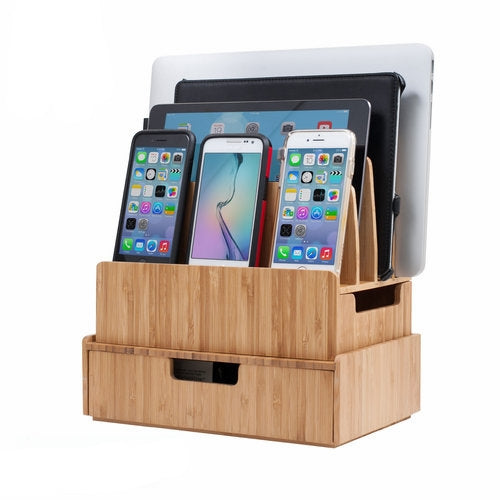 Bamboo Slim Charging Stand & Drawer Combo