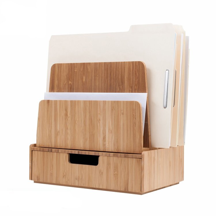 Bamboo 5 Slot Organizer & Drawer Combo