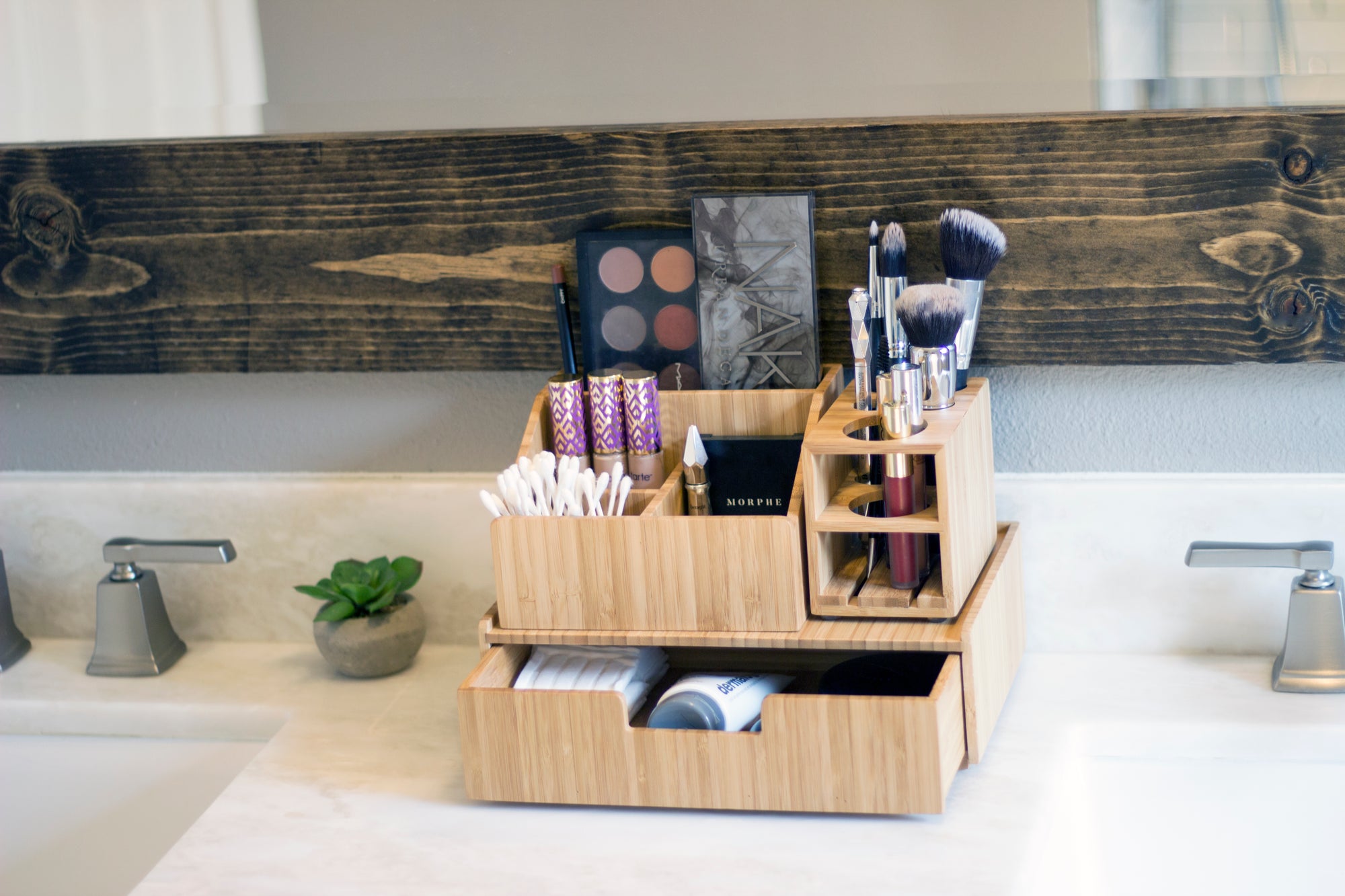 Bamboo Makeup Organizer Complete 3 PC Set