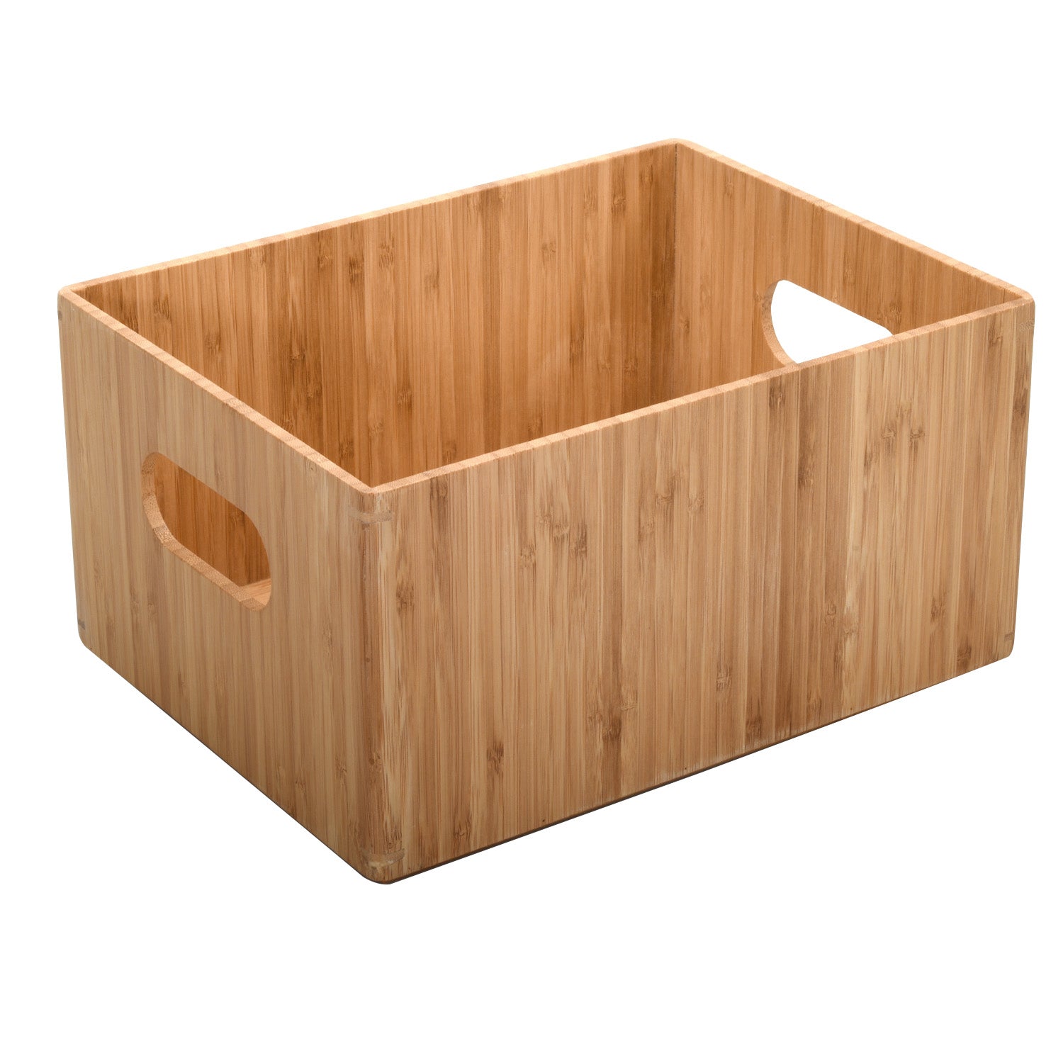 Mobilevision Bamboo Storage Box, 9”x12”x 6”, Durable Bin w/Handles, Stackable - for Toys Bedding Clothes Baby Essentials Arts & Crafts Closet & Office