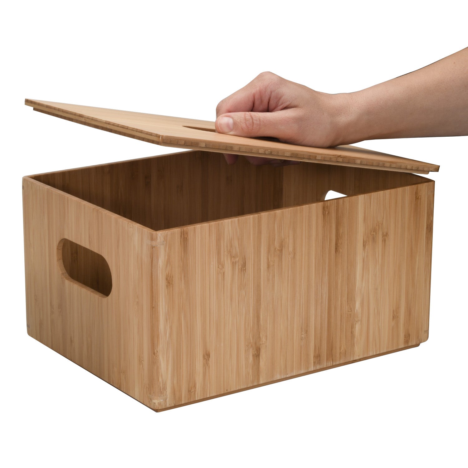 Mobilevision Bamboo Small Storage Box with Lid Included