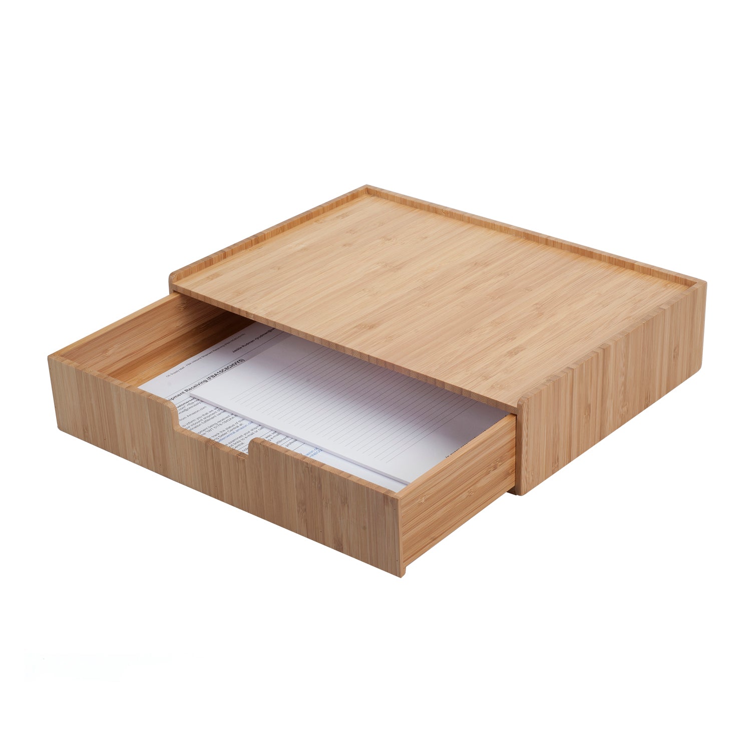 Bamboo Desktop Organizer with Large Drawer Combo