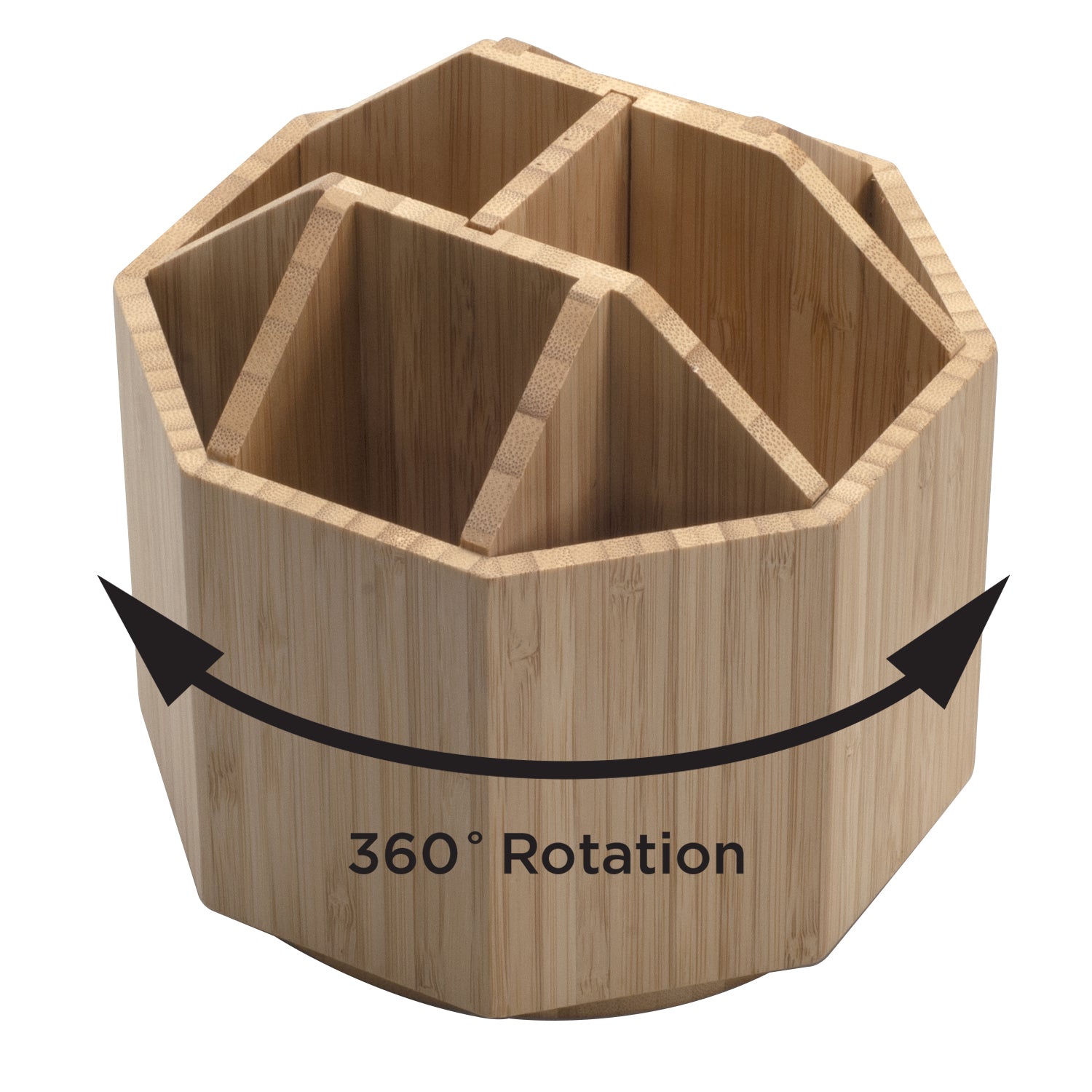 Bamboo Rotating Multi Purpose Utensil Holder (UPDATED 7 INCH MODEL)