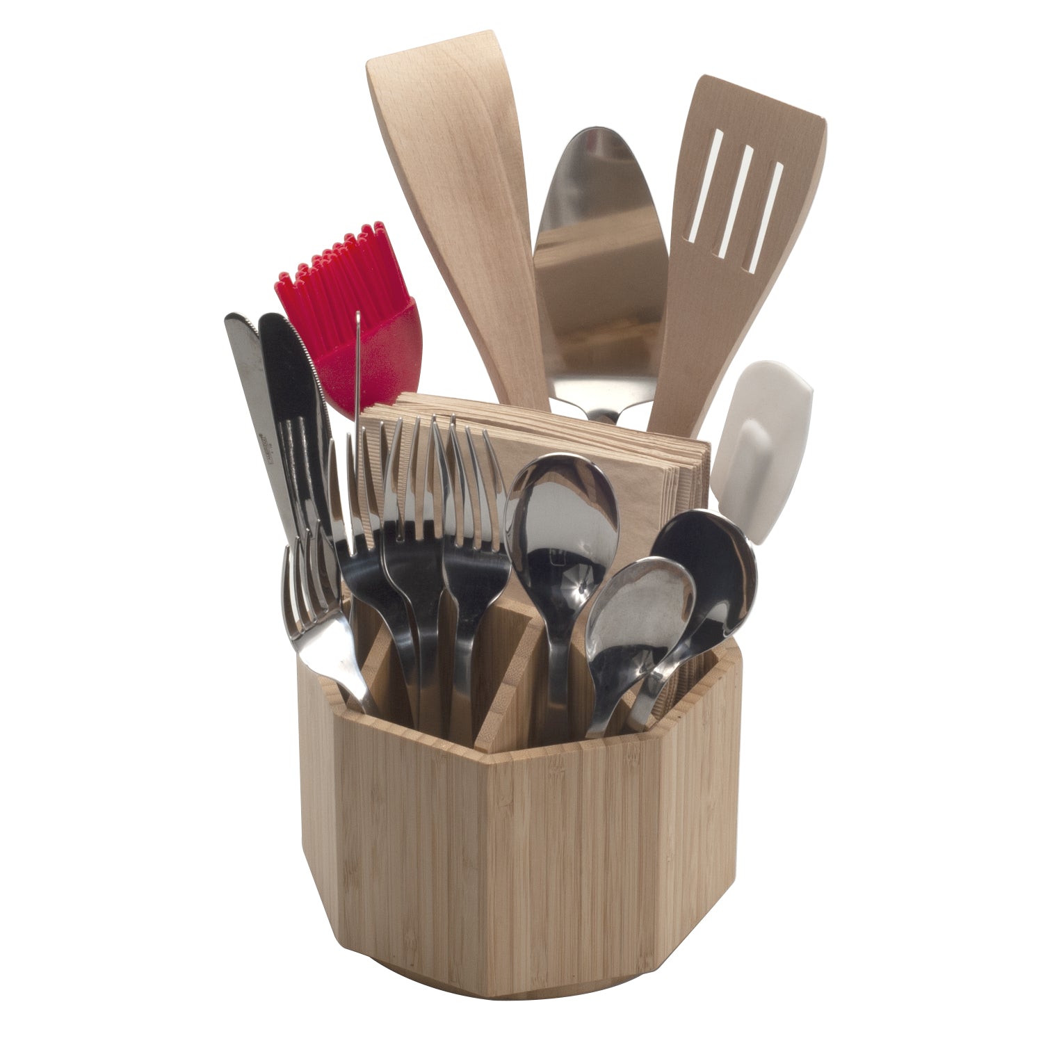 Bamboo Rotating Multi Purpose Utensil Holder (UPDATED 7 INCH MODEL)