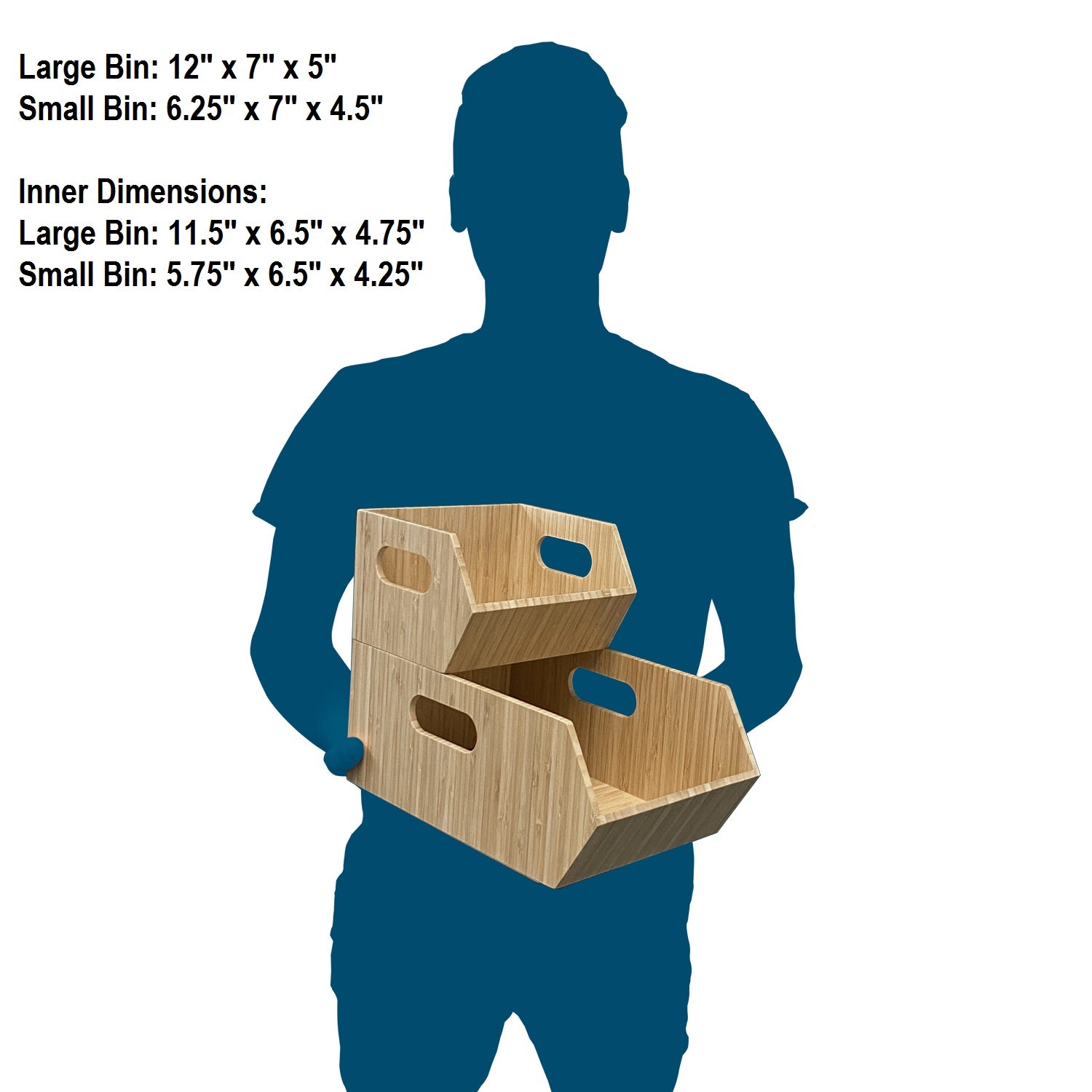 Bamboo Storage Bins 2PC Set
