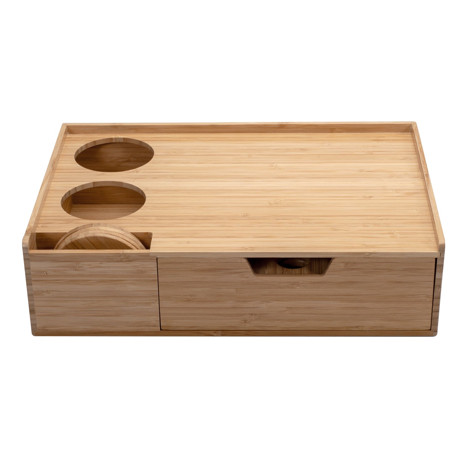 Bamboo Wine & Cheese Serving Tray with Drawer