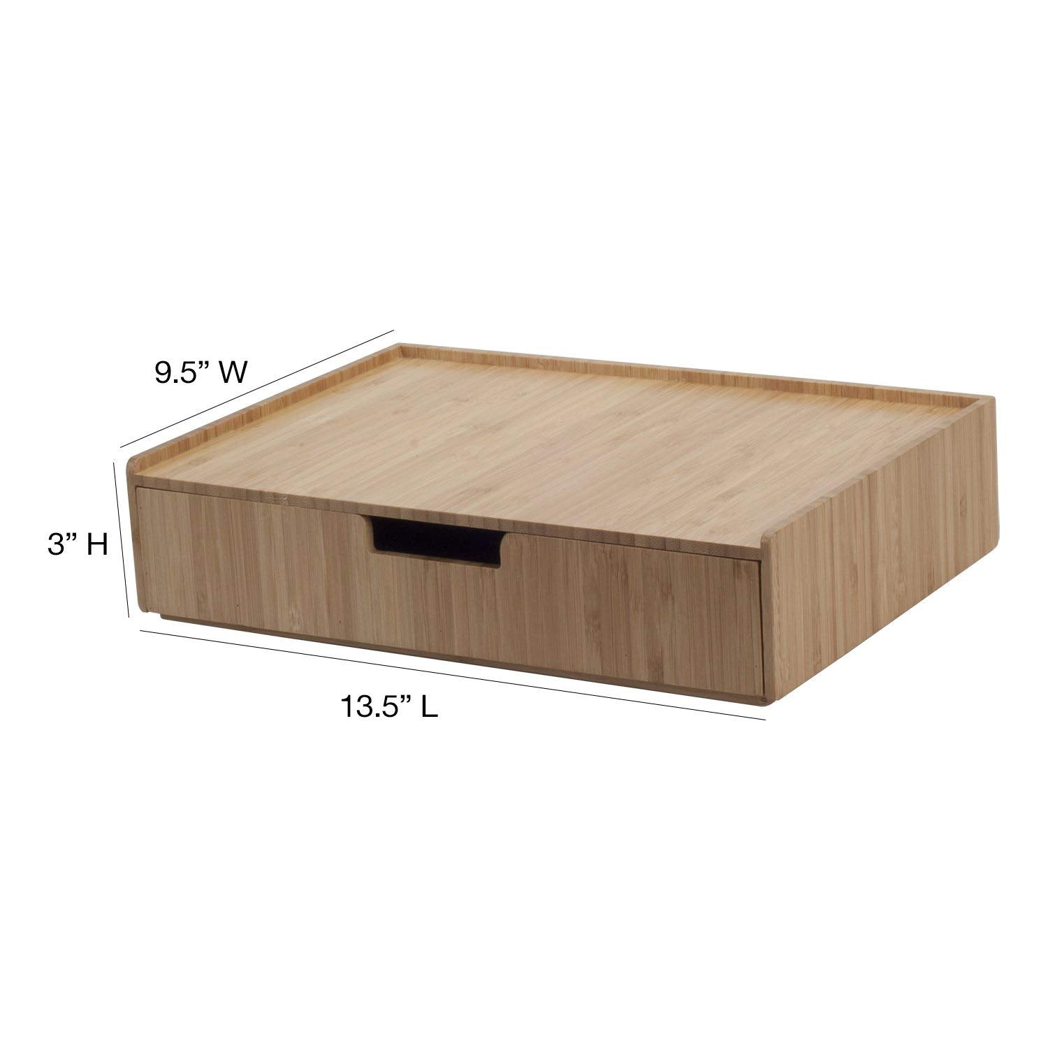 Bamboo Desktop Organizer with Large Drawer Combo