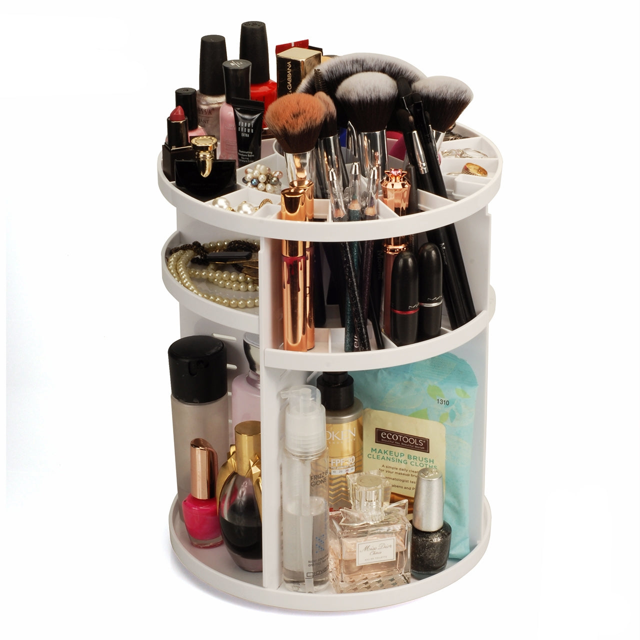 MAKEUP ORGANIZER 360-DEGREE ROTATING ROUND – That Organized Home