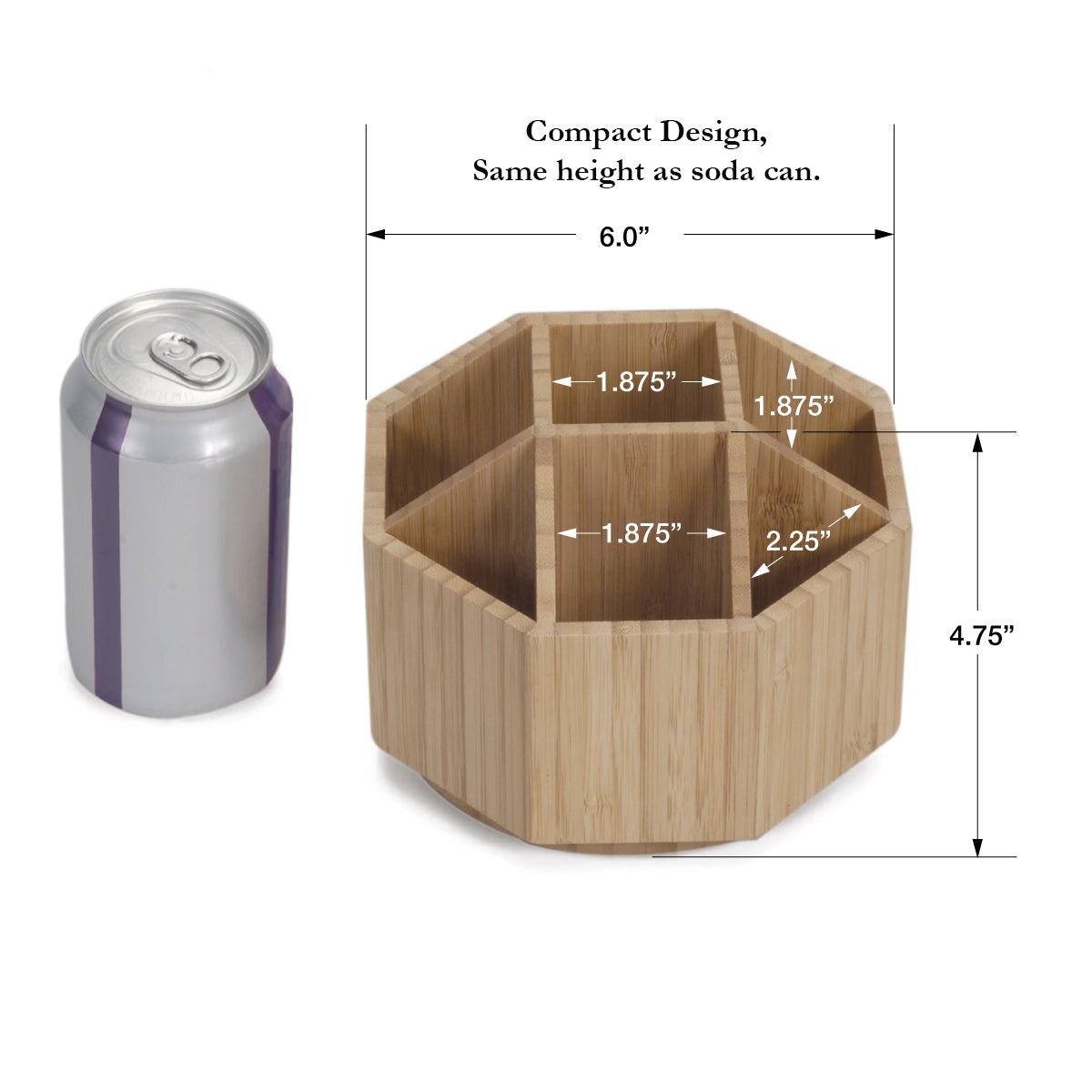 Bamboo Rotating Organizer with Drawer Combo